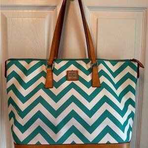 *SUNDAY SALE!* Dooney & Bourke Teal Chevron Tote Bag